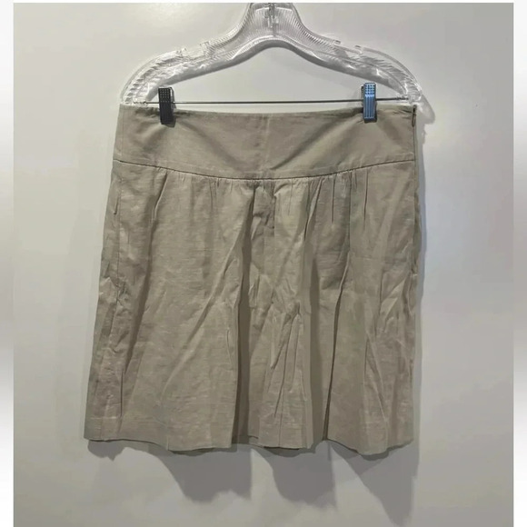Theory Tan Linen‎ Blend A-Line Skirt Women’s Size 10 (996) - Picture 1 of 5